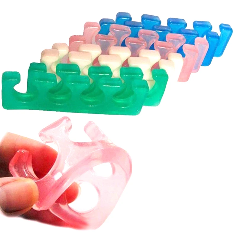 

2Pcs Random Color Silicone Soft Form Toe Separator Finger Spacer For Manicure Pedicure Nail Tool Flexible Soft Silica