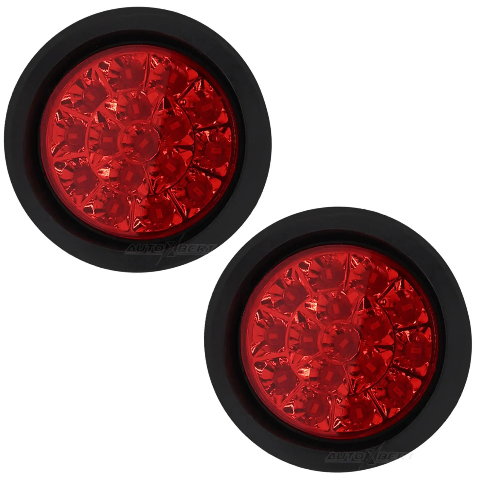 

2Pcs 4" 24V Round Led Trailer Tail Light Red 16 LED Waterproof Brake Stop Lamp For Jeep Truck RV Boat UTE UTV Caravan Van Pickup