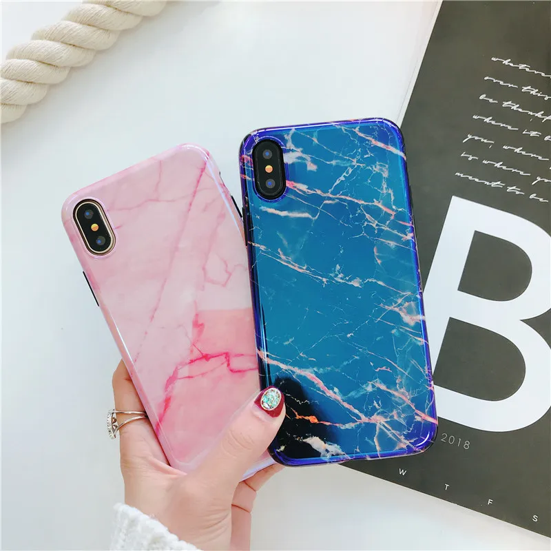 Роскошный Мраморный гранитный узор Мягкий защитный чехол из ТПУ для телефона iPhone