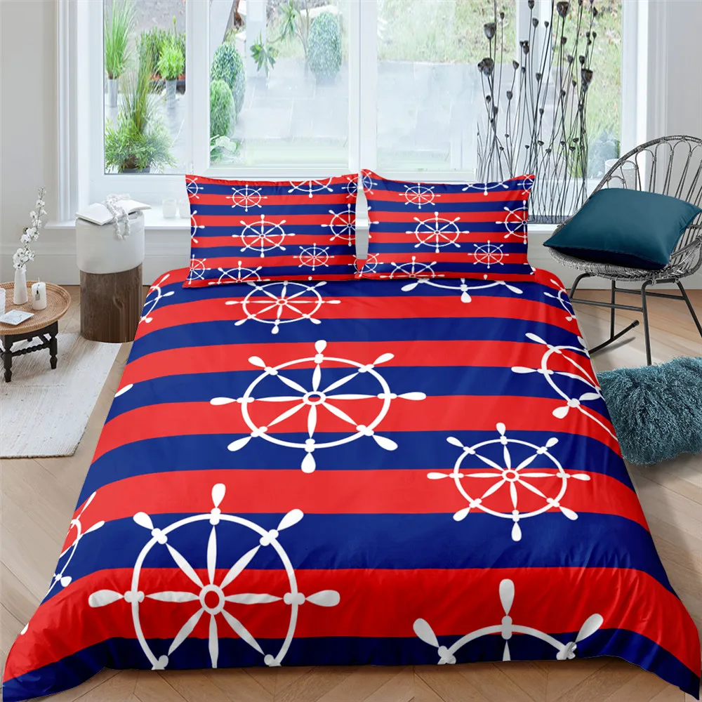 

Luxury Home Textile Rudder Quilt Duvet Cover Pillowcase 2/3Pcs Bedding Set King Queen Twin Size Bedroom Decor