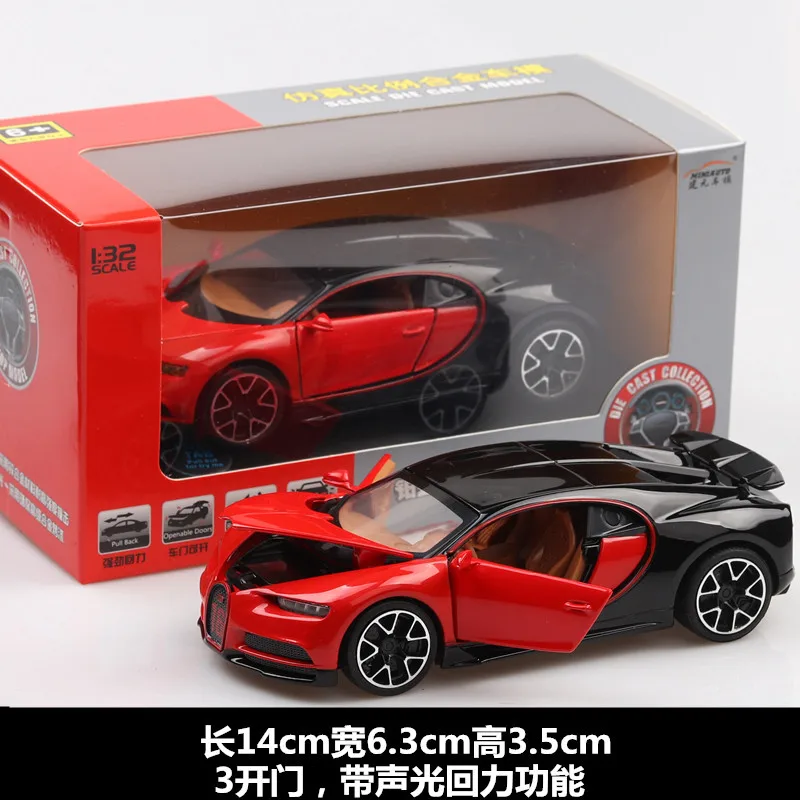 

Bisney 1/32 Bugatti Chiron Diecast Supercar Model Sound Light Pull Back Car Toys for Boys Adult Collect Souvenir Desk Ornaments