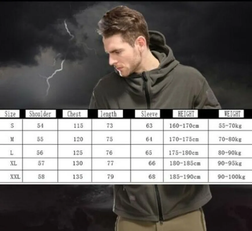 

Outdoors Sport Jacket Men's Fleece Soft Shell Tactical Thermal Camping Hiking Men Jacket
