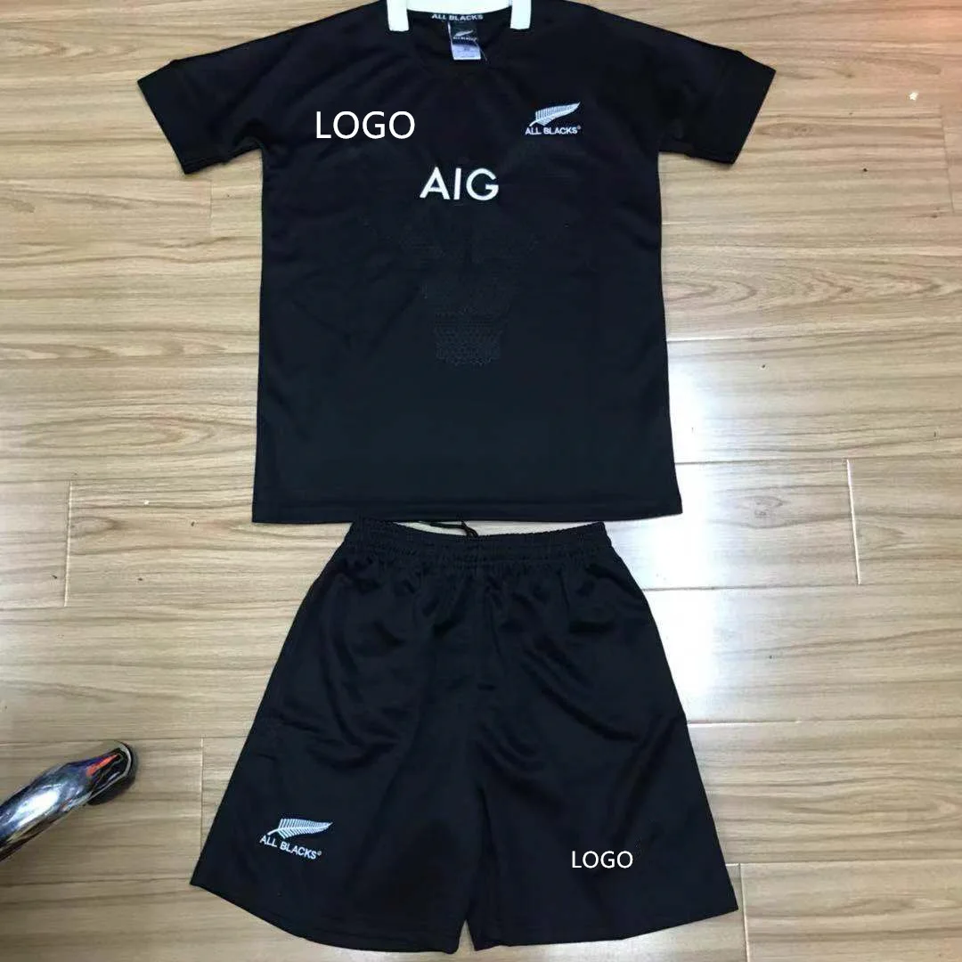 

RUGBY JERSEYS ALL BLACK NEW ZEALAND WORLD CUP Anniversary Home/Away RED Shorts MEN'S TRAINING T-Shirt SPORT KID SET For Children