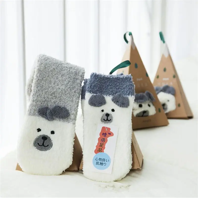 Coral velvet socks winter thickening Fashion Cute Creative Embroidery Cotton Women Socks Top Quality | Женская одежда