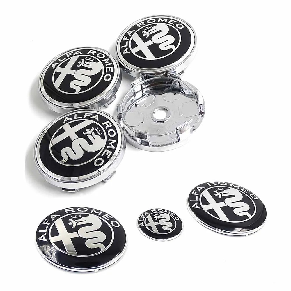 7pcs/lot ALFA ROMEO Logo sticker Hood Trunk Emblem+ Steering Wheel Badge+ 60mm Hub Center Caps for Mito 147 156 159 166 | Автомобили и