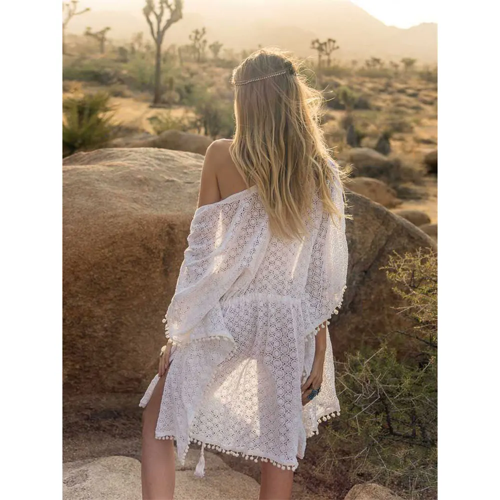 Бикини с кисточками туника Пляжное бикини полое для купания saida de praia плавания