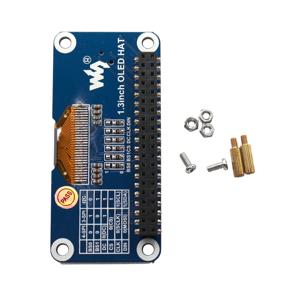 Плата расширения шляпы Waveshare SH1106 с OLED-дисплеем 1 3 дюйма для Raspberry Pi 2B/3B/Zero W 128x6 4