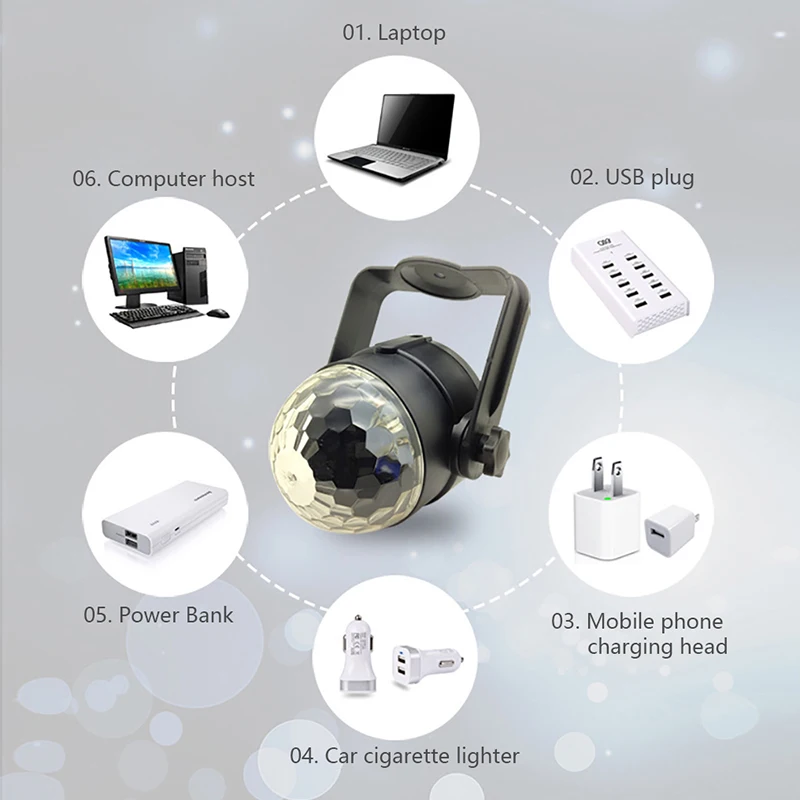 Светодиодный музыкальный автомобильный светильник CARCTR с контролем ритма USB