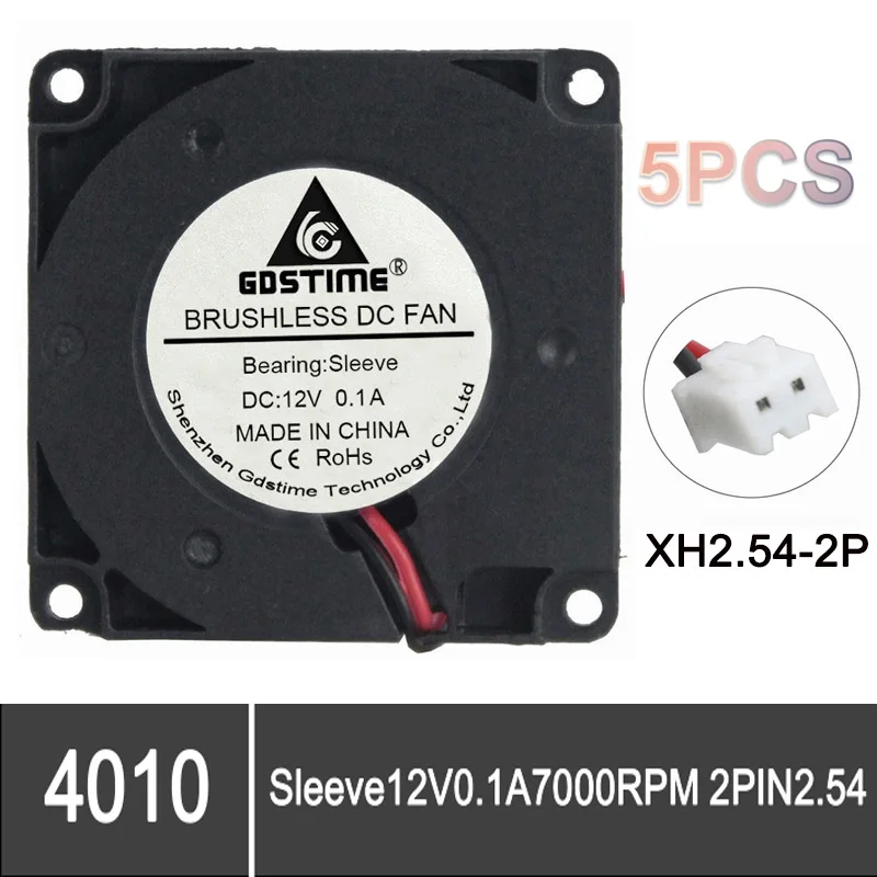5 шт. Gdstime DC 12 В 4010 2Pin 40x40x10 мм 40 вентилятор охлаждения 3D для принтера | Компьютеры и