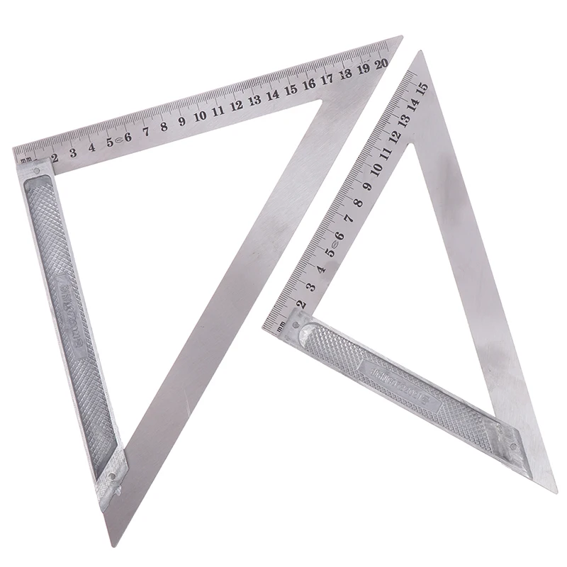 

90 Degrees 150/200mm Triangle Ruler Stainless steel Horizontal Woodworking Speed Square Protractor Trammel Measuring Tool