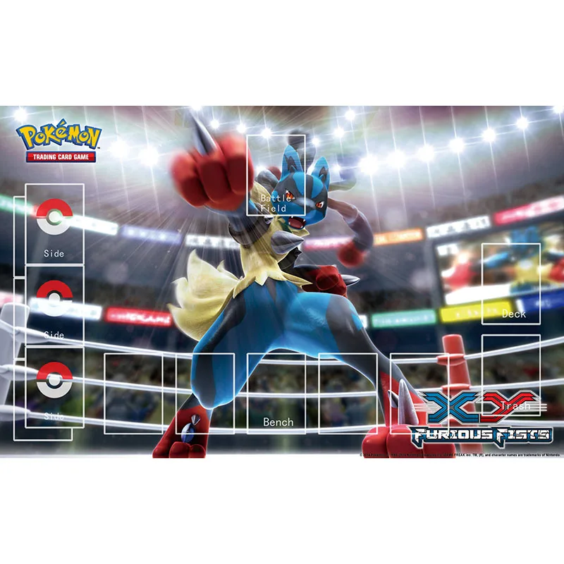Pokemon Card Playmat XY Furious Fists коврик для детей Детские аксессуары настольной игры Коврик