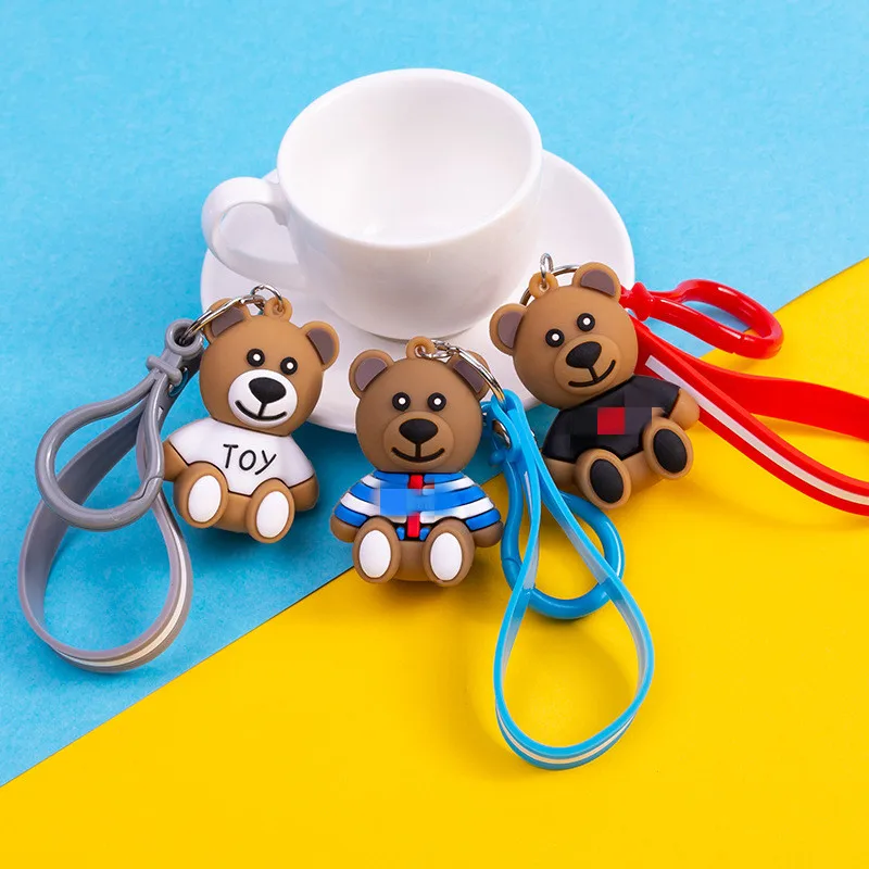 Мультфильм ПВХ медведь брелок CuteThe силиконовый Брелки Подарки для женщин сумка