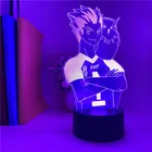 Светодиодсветильник лампа с сенсорным управлением, 3D светильник с эффектом визуального освещения Аниме Haikyuu Kotaru Bokuto, работает от батарейки