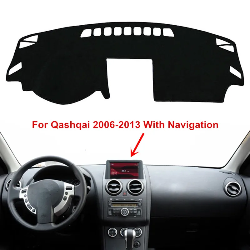 With Navigation Для Nissan Qashqai J10 Rogue 2006 2007 2008-2013 крышка приборной панели автомобиля коврик панель dashmat солнцезащитный козырек инструмент ковер автомобильные аксессуары - Название цвета: With Navigation