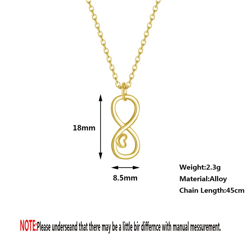 Сердце Бесконечность женское ожерелье чокер номер восемь бесконечное с кулоном