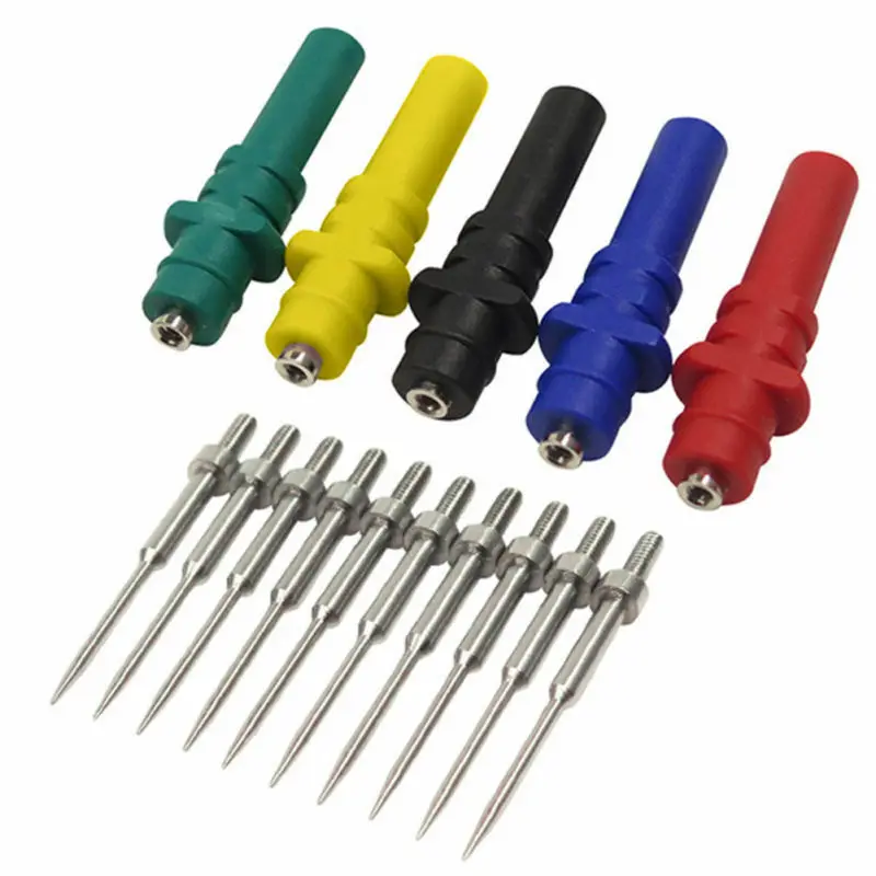 

Needle Back Test Probes 5Pcs Electrical Measure Tool With 20pcs Replace Tip Set Durable Replace Needle Complete Test Probe