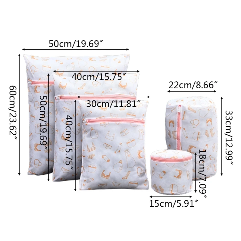 

6pcs Laundry Bags Double Layers Thickened Washing Bag Travel Storage Organizer for Clothes Bras Underwear Socks Lingerie