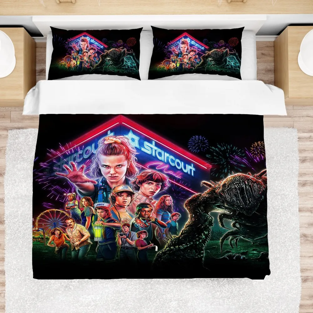 3D печать странные вещи кровать крышка 2/3 шт с наволочкой один двойной полный