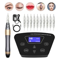 permanent makeup machine eyebrow tattoo machine kit lcd digital control with tattoo cartridge needles customized pmu pen