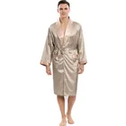 Халат мужской шелковый, мягкая уютная ночная рубашка с длинным рукавом, цельный кимоно, банный халат с принтом, домашняя одежда для сна