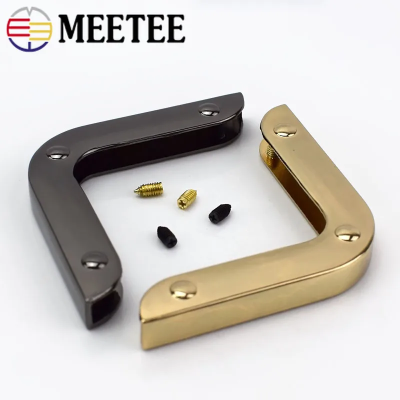 4/8 шт. Meetee 40 мм уголок с винтовым зажимом украшения фурнитура Аксессуары для сумки из натуральной кожи для защиты кромок металлический крюк пряжки BF215