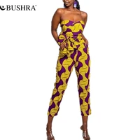 bushra african clothes ankara style bandage robe africaine dashiki jumpsuit ethnic sexy women rompers 2022 new fashion