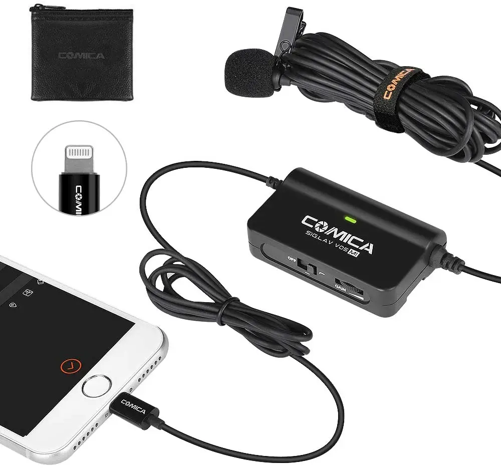 

Comica CVM-SIG.LAV V05 MI Omnidirectional Lavalier Lapel Microphone with MFI Certified,Clip on Mic for iPhone, iPad, iPod
