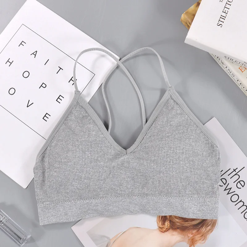 Женский Труба без спинки Топ бюстгальтер пуш-ап топы для фитнеса однотонный