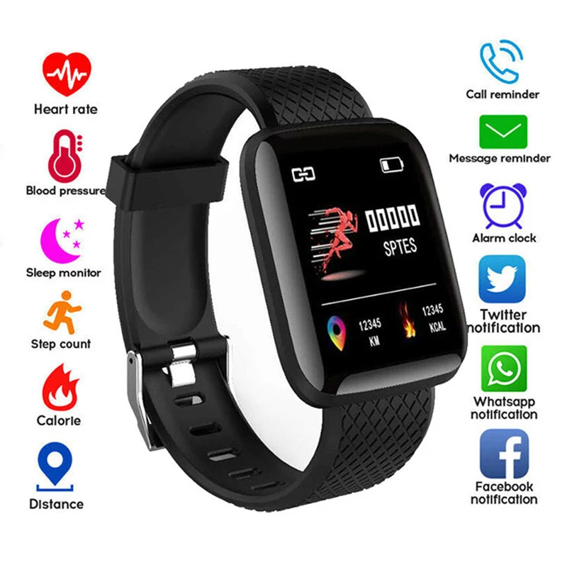 

116 Plus Smart Watch Health Wristband Sports watch Blood Pressure Heart Rate Pedometer Fitness Tracker Smart Bracelet Waterproof