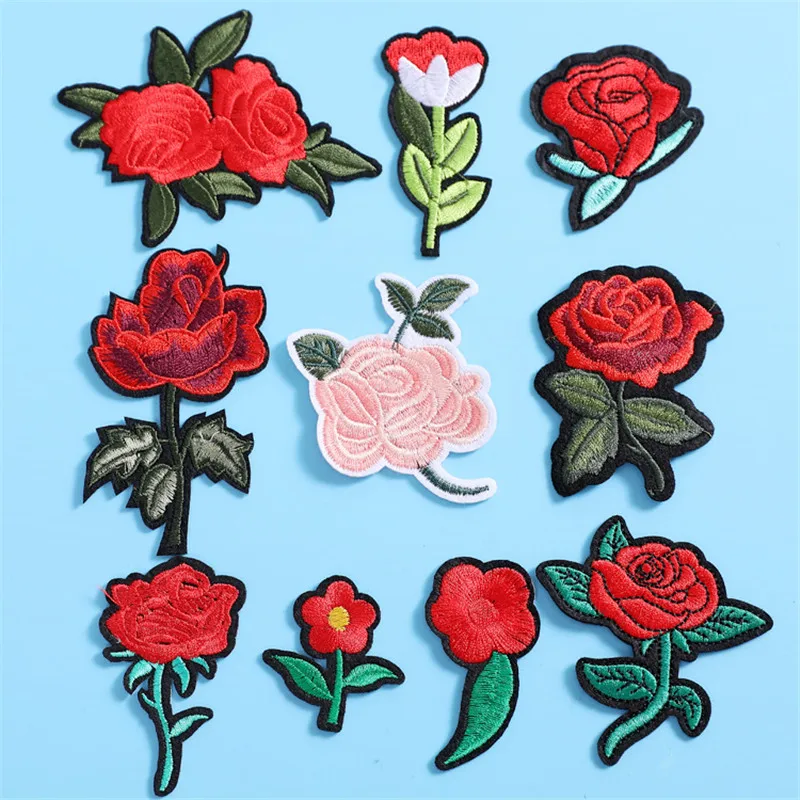 1 шт. Новое поступление нашивки в виде цветков розы аппликация для вышивки одежды