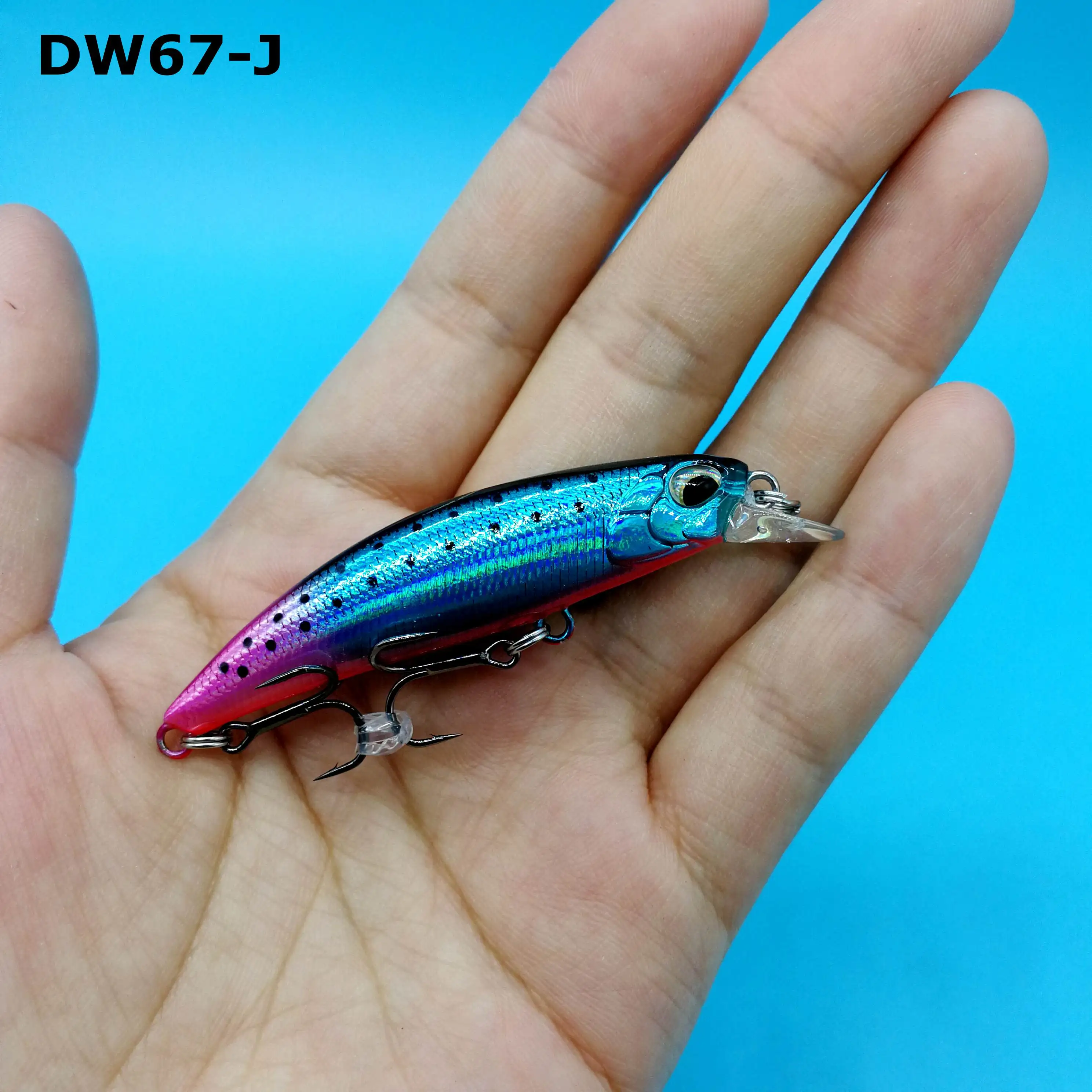 TSURINOYA 5 шт. Новый dw67 мини тонущие приманки Minnow 6 1 г/60 мм 12 цветов 3D глаза тройной