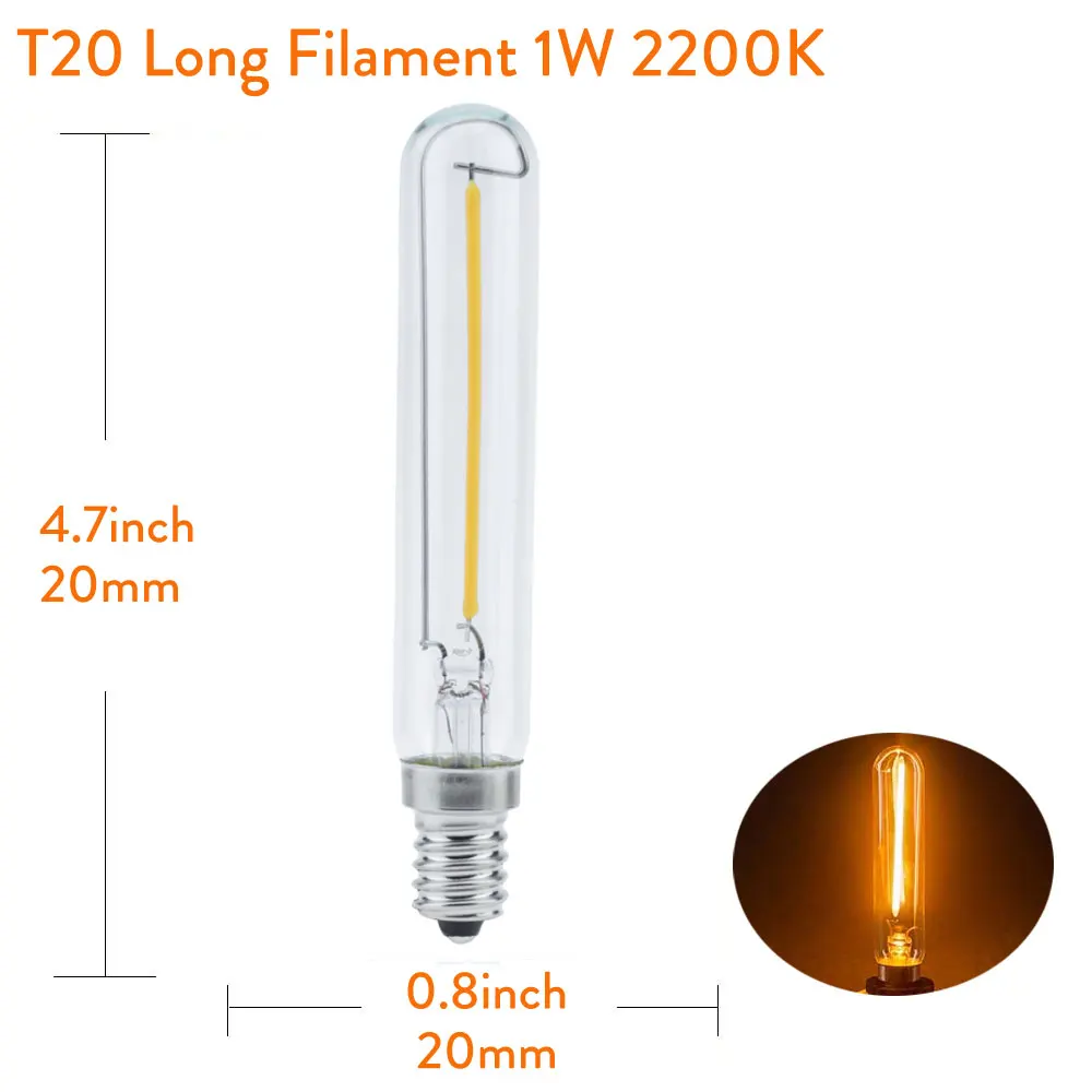Dimmable T20 C7 E12 110V Светодиодный светильник 0,5 W 1W 2W Светодиодный светильник E14 220V Ретро Мини светодиодный светильник Edison холодильник 240V 130V