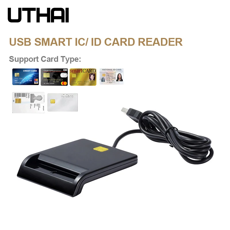 UTHAI X01 USB считыватель смарт-карт для банковских карт IC/ID считыватель карт emv Высокое качество для Windows 7 8 10 Linux OS USB-CCID ISO 7816