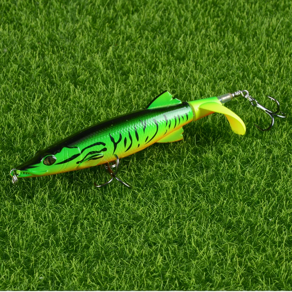 

1pcs Whopper Popper Topwater Fishing Lure Artificial Bait Hard Plopper Lures Soft Rotating Tail Fishing Tackle Geer Pesca