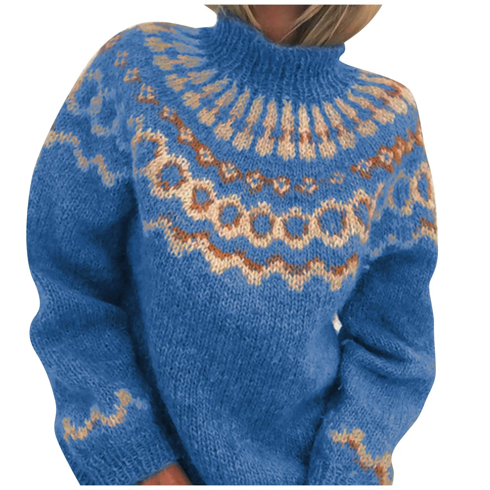 

O-Neck Sweaters Women Autumn Vintage Print Long Sleeve Knitted Pullovers Female Thick Loose Cashmere Bottoming Shirt Jumpers
