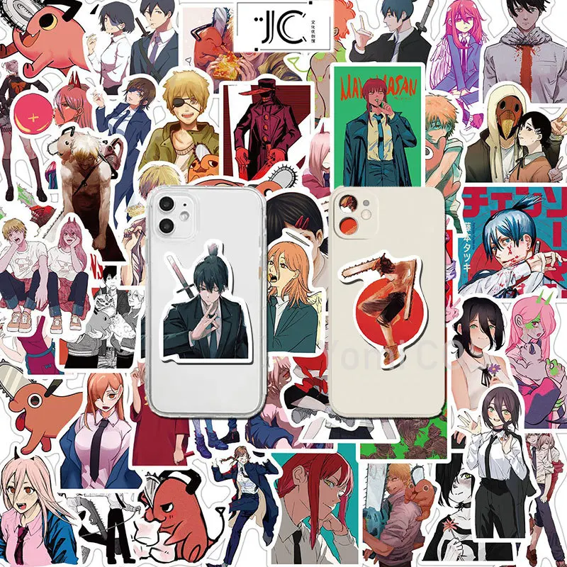 

50 Pcs Anime Chainsaw Man Graffiti Stickers Suitcase Motorcycle Trolley Suitcase Laptop Phone Waterproof Decorative Stickers