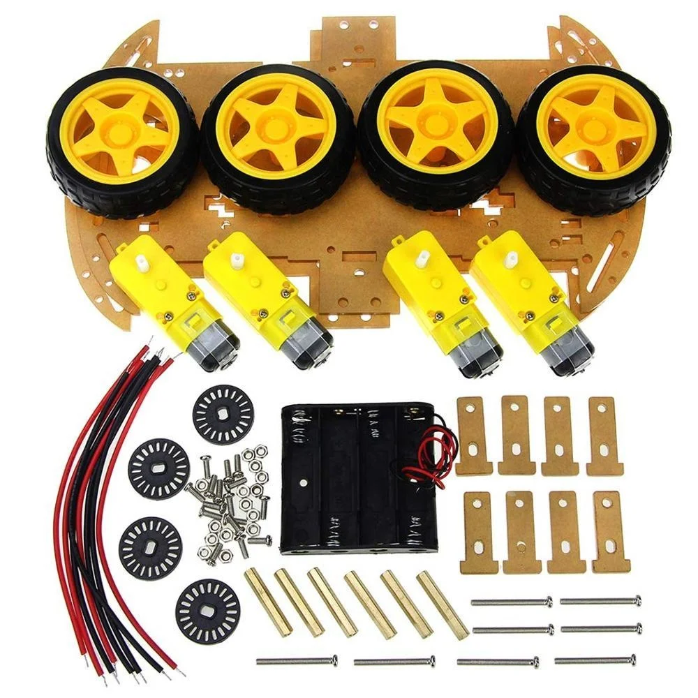 Smart Robot Car Chassis Kit with Speed Encoder 4WD & Battery Box for Arduino | Электронные компоненты и
