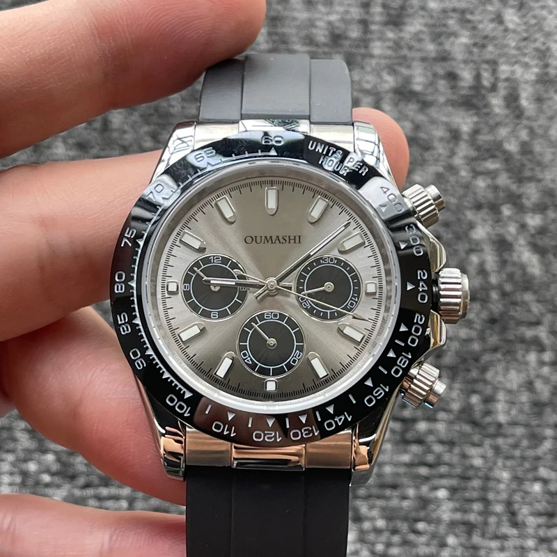 

Multifunction Automatic Watch Sapphire Glass Luminous Waterproof Rubber Strap Men's 39mm Thickness Mechanical Watch