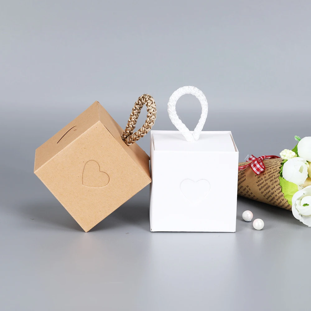 10Pcs Wrapping Supplies Kraft Paper Pie Box With Rope Candy Gift Bags Cookie Packaging Boxes Christmas Party Decor | Дом и сад