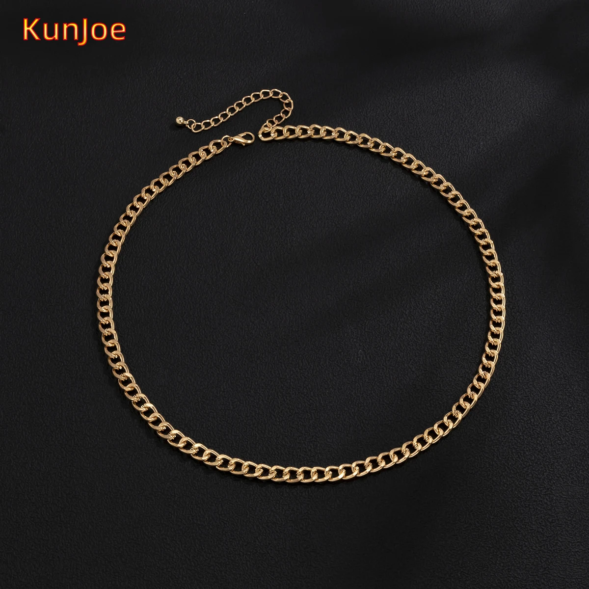 

KunJoe Simple Gold Silver Color Chain Layered Necklace for Men Women Korean Fashion Choker Necklace Couple Neck Gift Wholesale