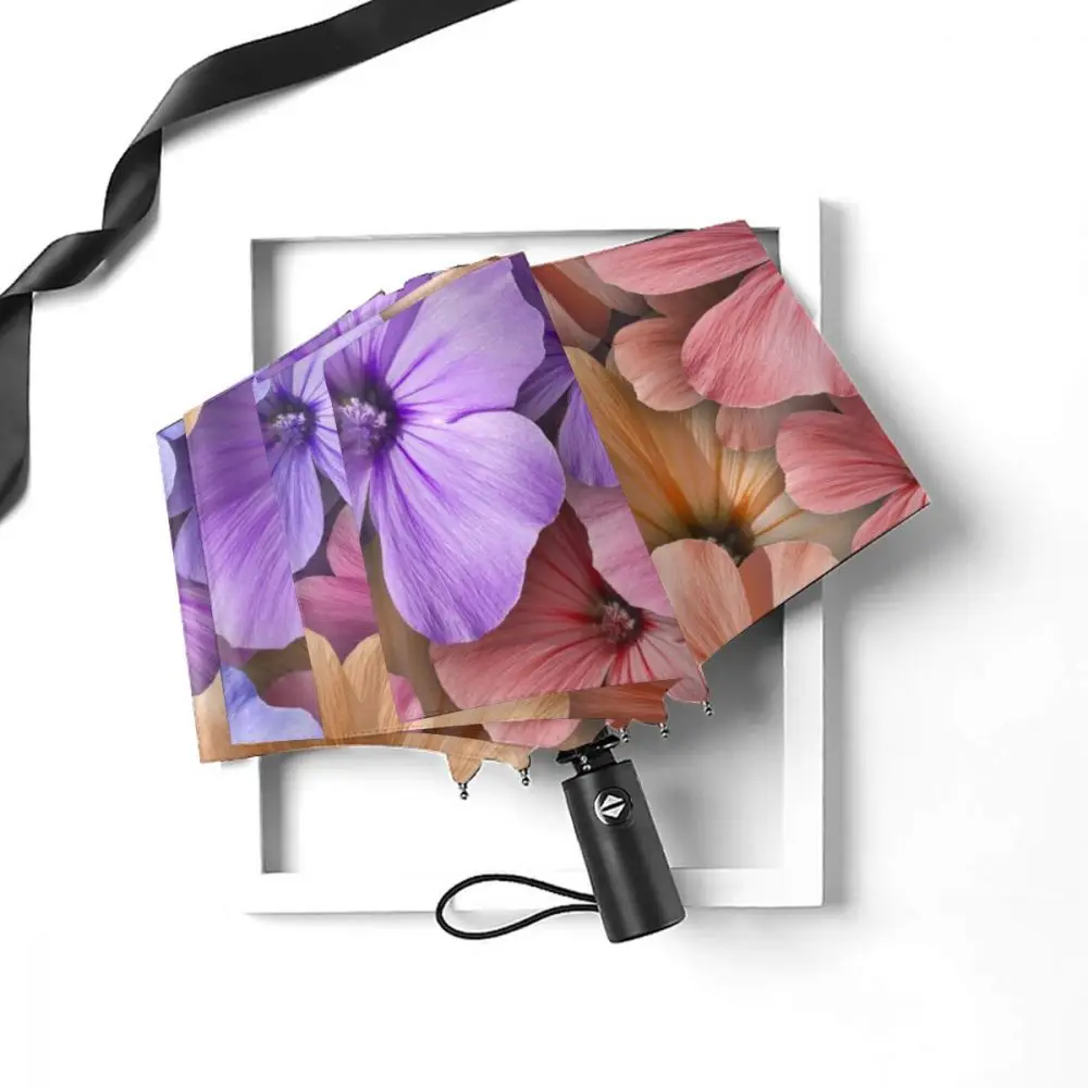 Comprare Ombrello Di Sole Geranio Fiore Colorato Automatica Portatile Pieghevole Delle Donne Degli Uomini Di Ombrello Di Protezione Solare Pioggia Antivento Spiaggia Parasole