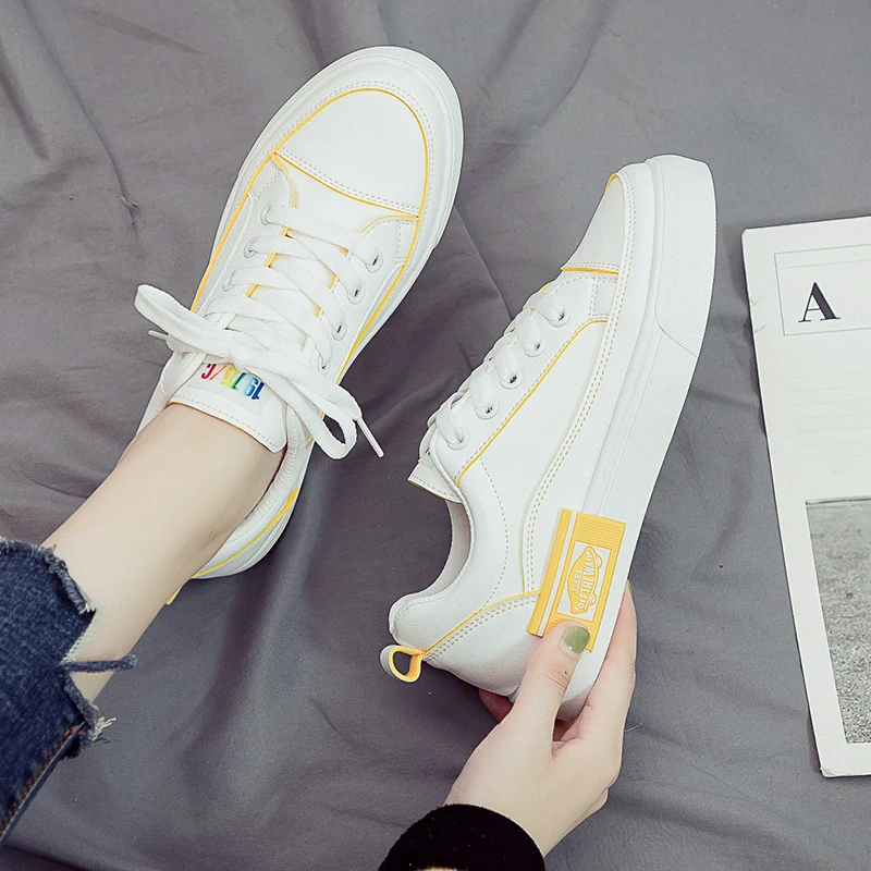 2019 женские кроссовки удобная Уличная обувь на шнуровке Вулканизированная модная