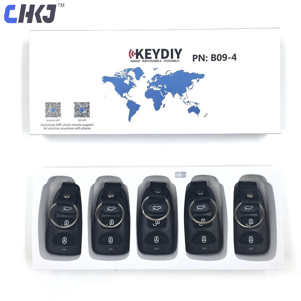 CHKJ 5 шт./лот KEYDIY KD B серии B09 3 + 1 кнопки для KD900 URG200 X2 мини дистанционный ключ