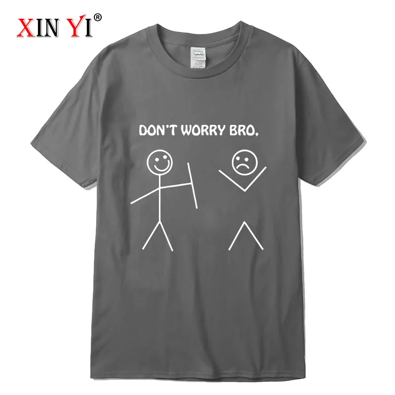 XINYI Men's T-shirt 100% cotton high quality casual Funny design print men T shirt knitted mens t-shirt tee shirts tops | Мужская