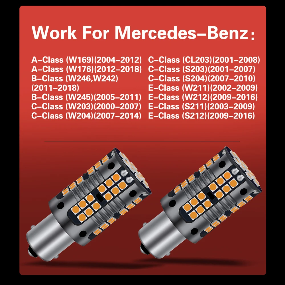 2x светильник ные указатели поворота PY21W BAU15S Canbus для Mercedes Benz W169 W176 W246 W242 W245 W203 W204 S203