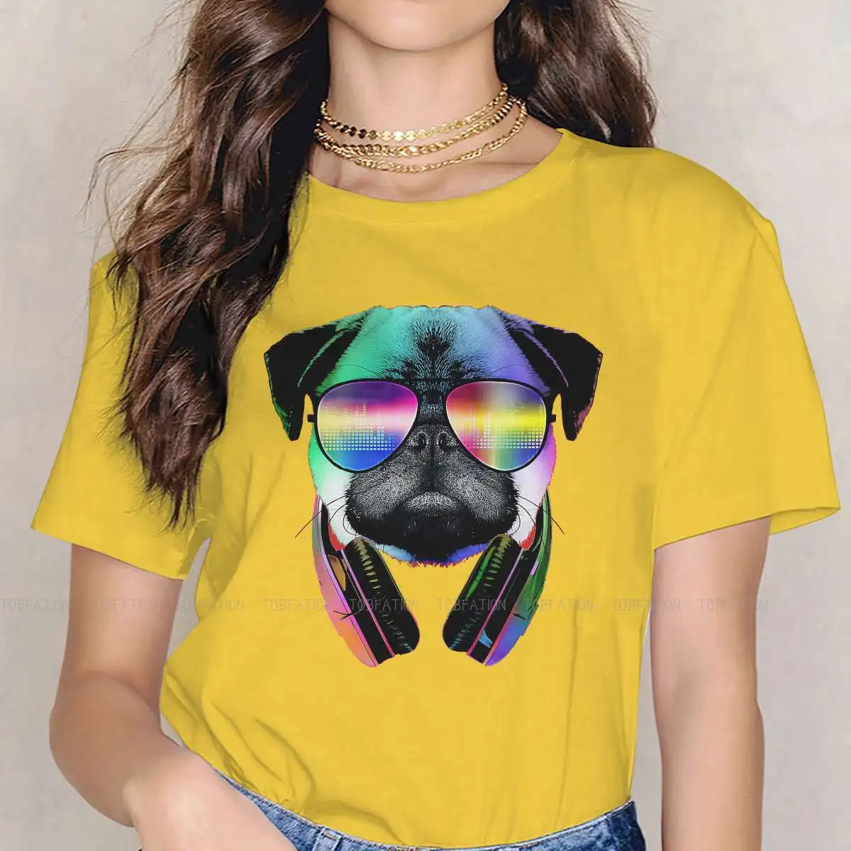 

Оригинальная женская футболка с надписью «Love Pug»