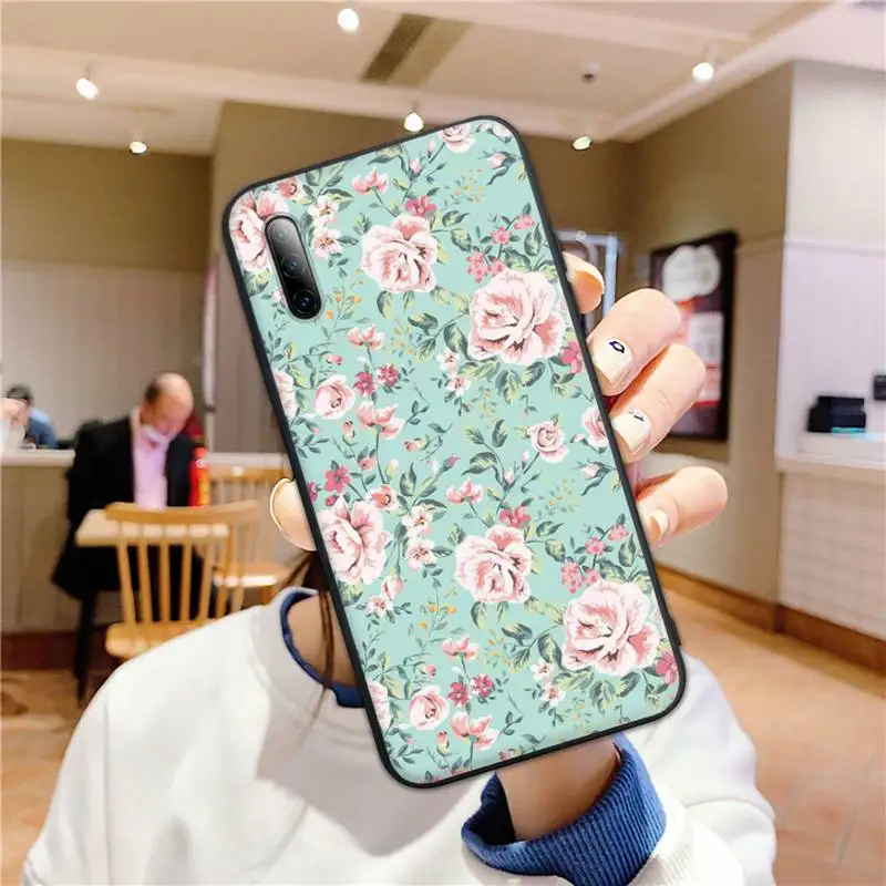 

Vintage Flower Phone Case for Huawei mate 9 10 lite 20x 30 pro nova 5t y5 y7 y9s prime 2018 2019 Cover Fundas Coque