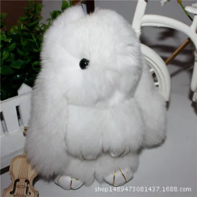 Брелок для ключей с милым плюшевым Кроликом женский меховой помпон кольцо