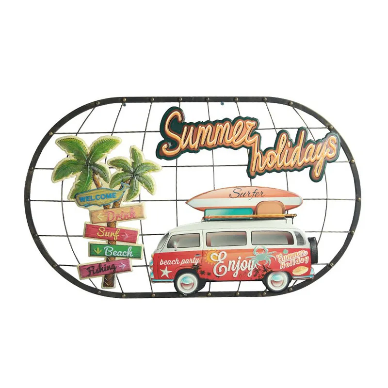 

American countryside retro iron home decor modern fashion children's room wall hanging decoration personality creative pendant