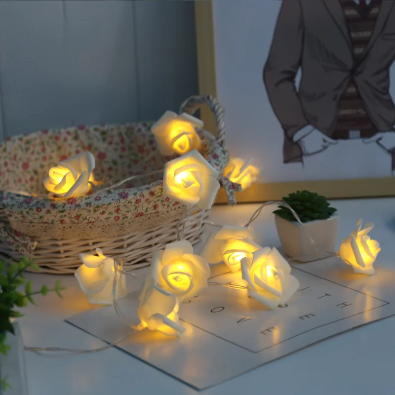 

LED Rose Light String Rose Flower Battery Box Decoration Lamp Valentine's Day Gift LED Simulation Rose Light String Decoration